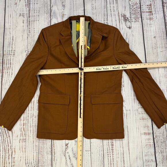 Descendant of Thieves Brown Wool Blend Blazer L Limited 247 Gold Buttons - Picture 4 of 14